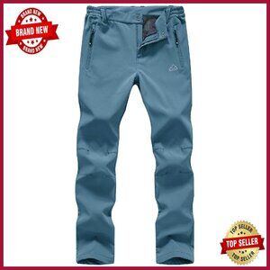 Women's Waterproof Fleece-Lined Ski Pants Insulated Cargo 4 Pockets